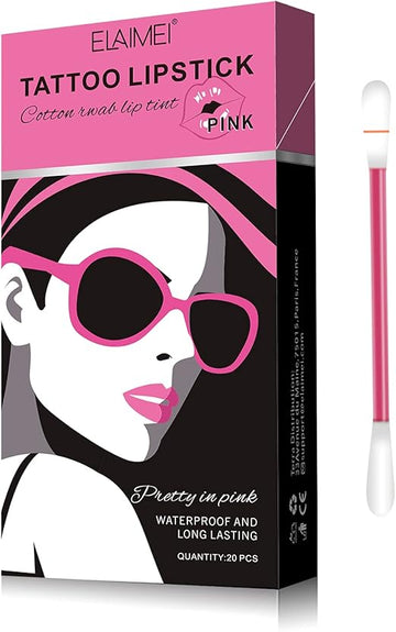 Tattoo Lipstick Cotton Swab 20pcs