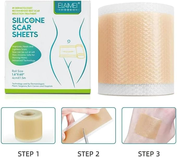 Emille Beauty 2PCS Silicone Scar Sheets