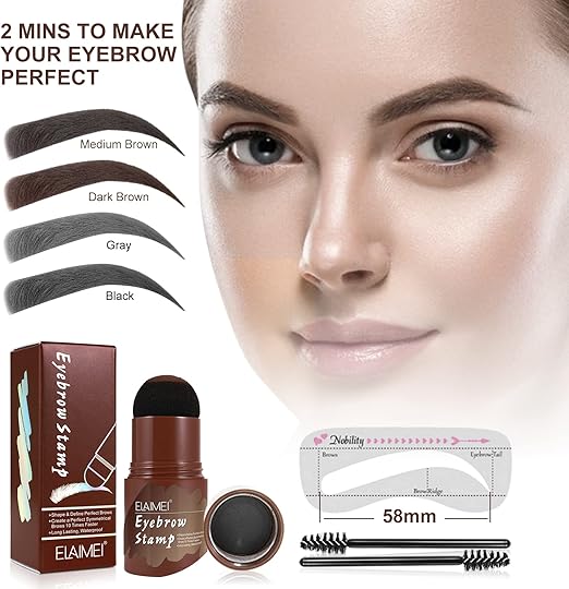ELAIMEI Eyebrow Stamp Stencil Kit