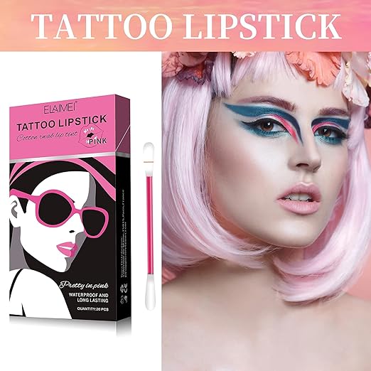 Tattoo Lipstick Cotton Swab 20pcs