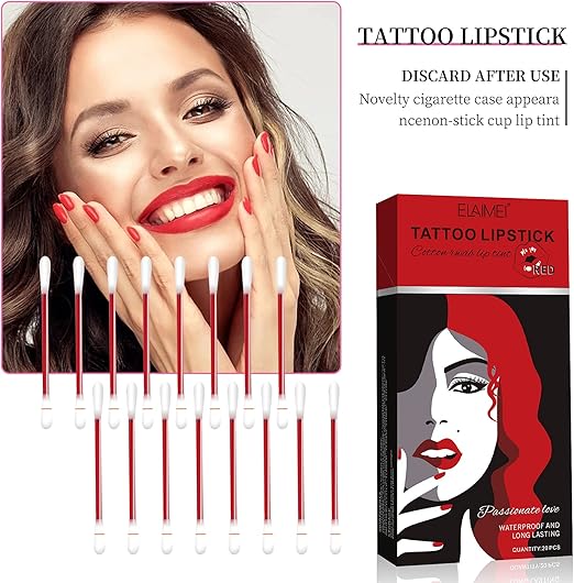 Cigarette Tattoo Lipstick Cotton Swab